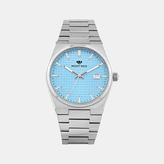 Men Quartz Blue And Green Dial Analog Metal Watch 3509E-M1118
