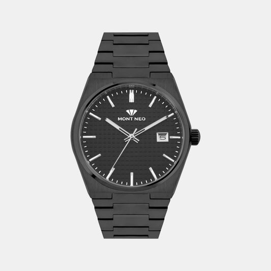 Men Quartz Black Dial Analog Metal Watch G3509E-M4404