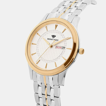 Men Quartz Silver Dial Analog Metal Watch G8500D-M1303