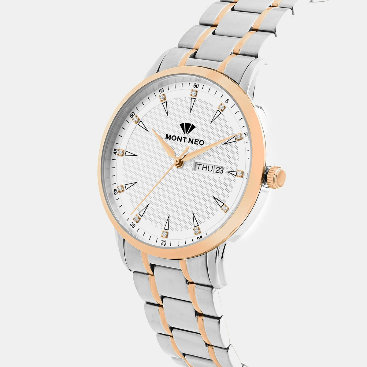 Men Quartz Silver Dial Analog Metal Watch G8505D-M1303
