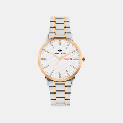 Men Quartz Silver Dial Analog Metal Watch G8505D-M1303
