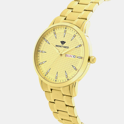 Men Quartz Gold Dial Analog Metal Watch G8505D-M2209