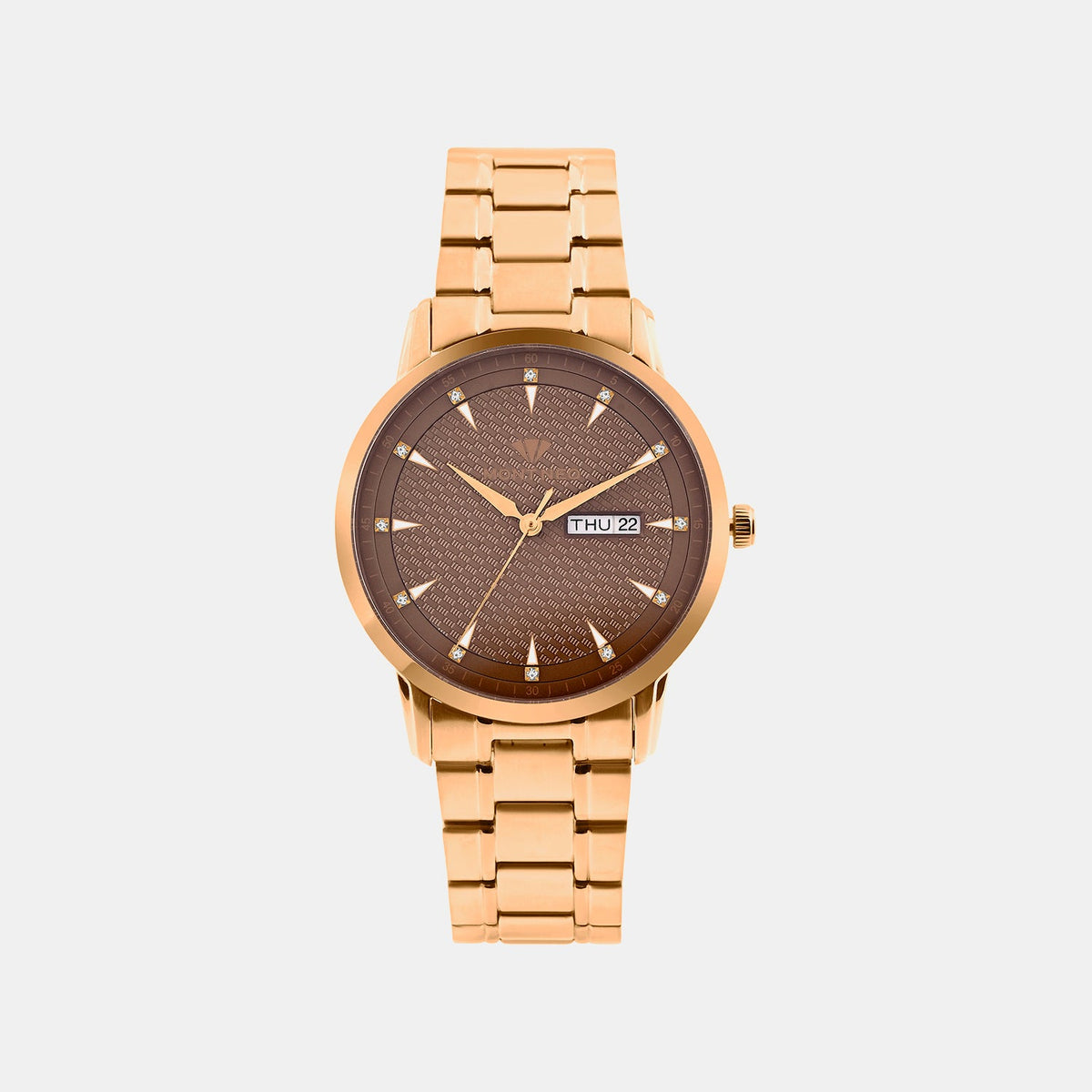 Men Quartz Brown Dial Analog Metal Watch G8505D-M3306