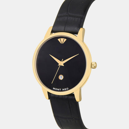 Women Quartz Black Dial Analog Leather Watch L1034E-L2204