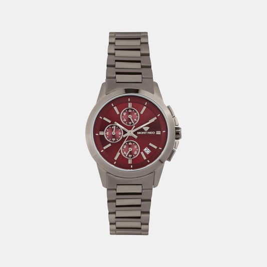 Women Quartz Red Dial Analog Stainless Steel Watch L1051C-M8812