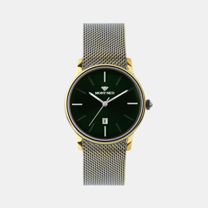 Women Quartz Green Dial Analog Mesh Watch L1052E-B101014
