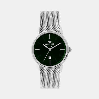 Women Quartz Green Dial Analog Mesh Watch L1052E-B1114