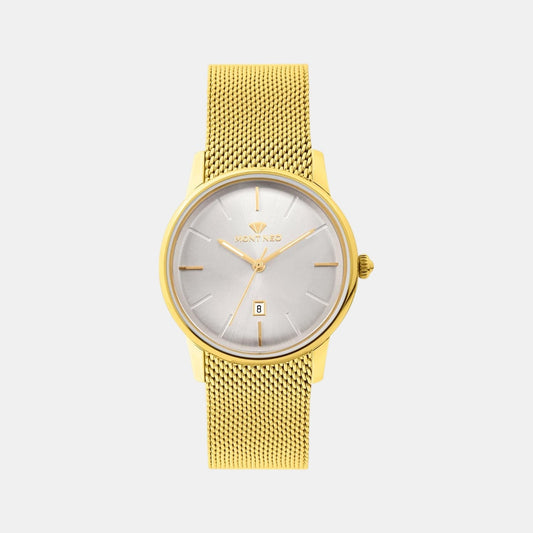 Women Quartz Silver Dial Analog Stainless Steel Watch L1052E-B2203