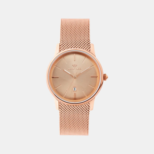 Women Quartz Pink Dial Analog Stainless Steel Watch L1052E-B3307