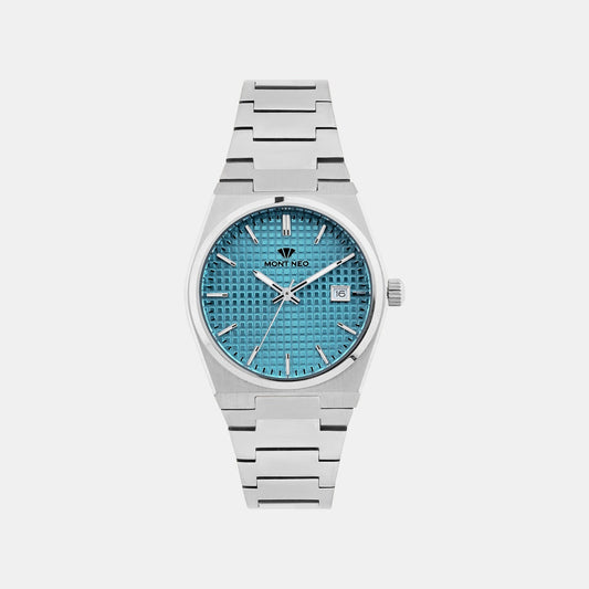 Women Quartz Blue Dial Analog Stainless Steel Watch L3509E-M1117