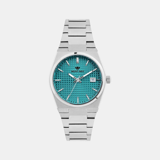 Women Quartz Green Dial Analog Stainless Steel Watch L3509E-M1118