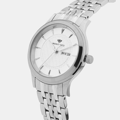 Women Quartz White Dial Analog Metal Watch L8500D-M1102