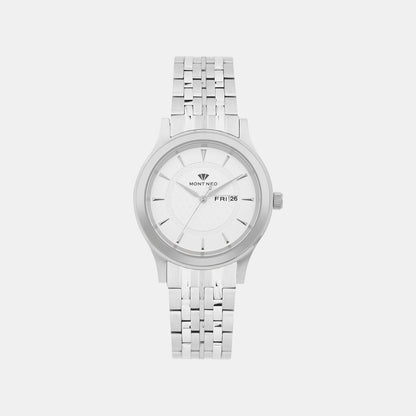 Women Quartz White Dial Analog Metal Watch L8500D-M1102