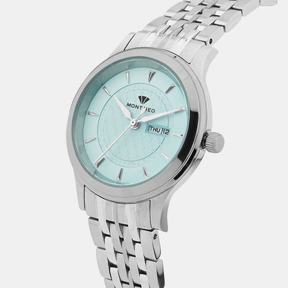 Women Quartz Blue Dial Analog Stainless Steel Watch L8500D-M1120