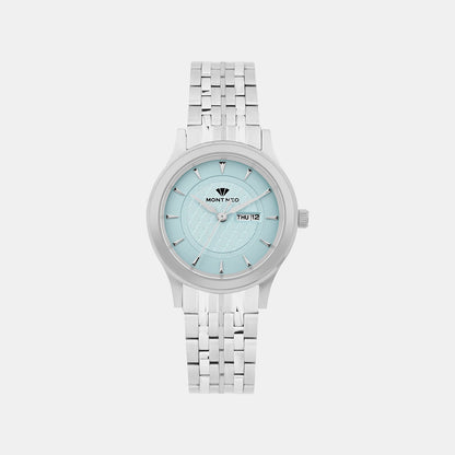 Women Quartz Blue Dial Analog Stainless Steel Watch L8500D-M1120