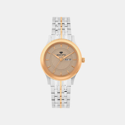Women Quartz Brown Dial Analog Metal Watch L8500D-M1315