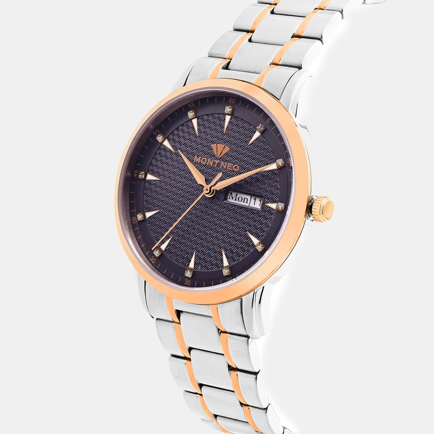 Women Quartz Blue Dial Analog Metal Watch L8505D-M1305
