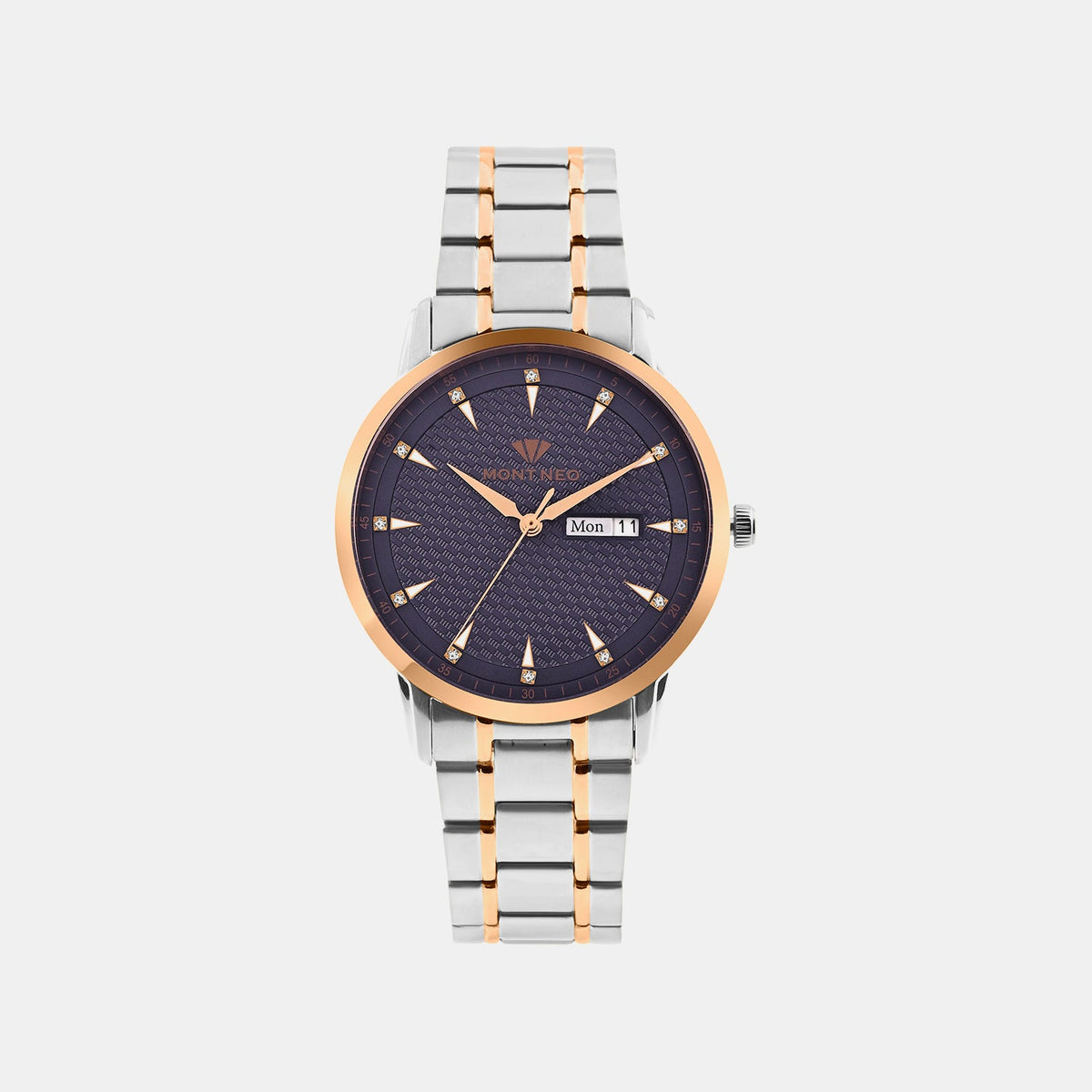 Women Quartz Blue Dial Analog Metal Watch L8505D-M1305