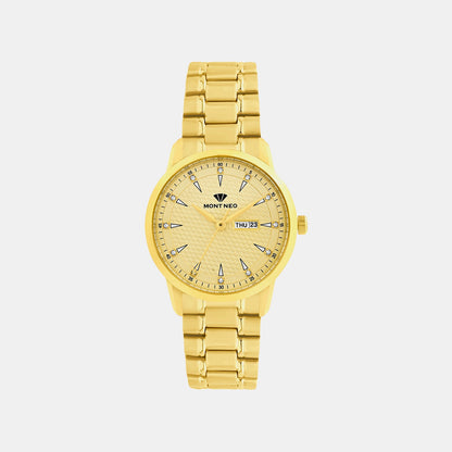 Women Quartz Gold Dial Analog Metal Watch L8505D-M2209