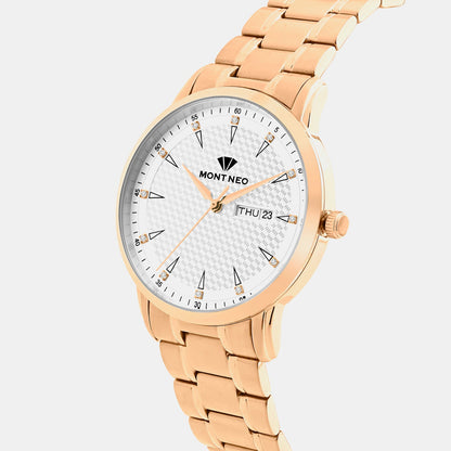 Women Quartz Silver Dial Analog Metal Watch L8505D-M3303