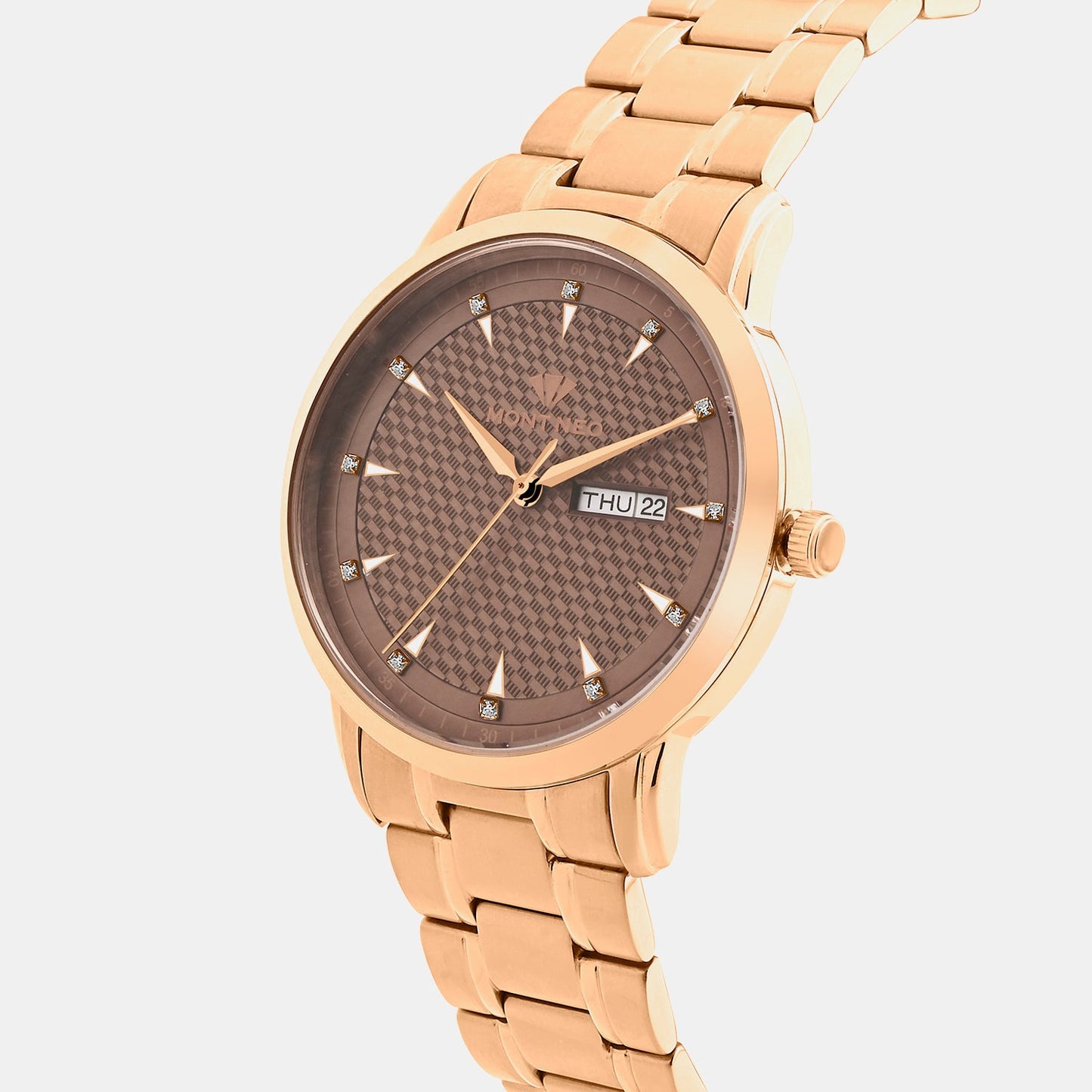 Women Quartz Brown Dial Analog Metal Watch L8505D-M3306