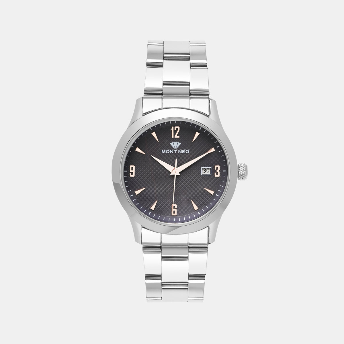 Men Quartz Grey Dial Analog Stainless Steel Watch 8010E-M1115