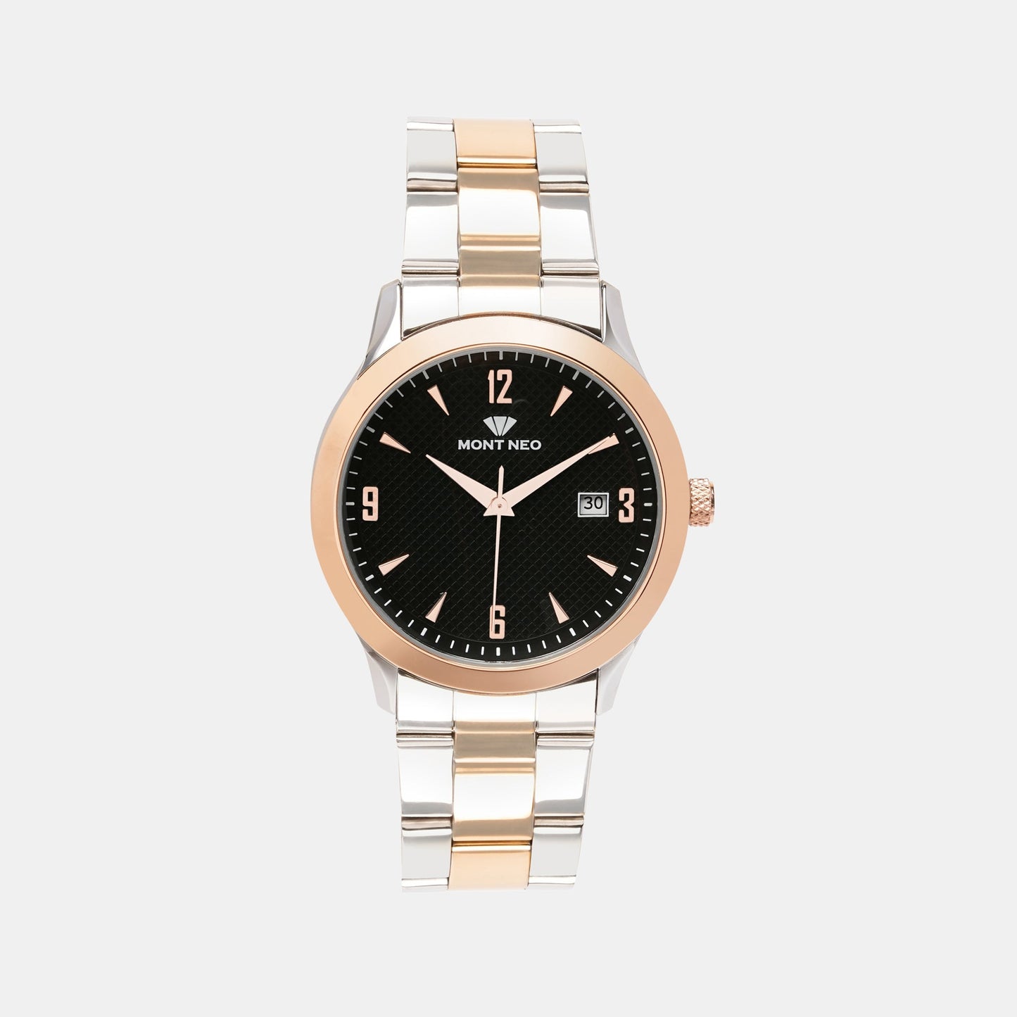 Men Quartz Black Dial Analog Stainless Steel Watch 8010E-M1304