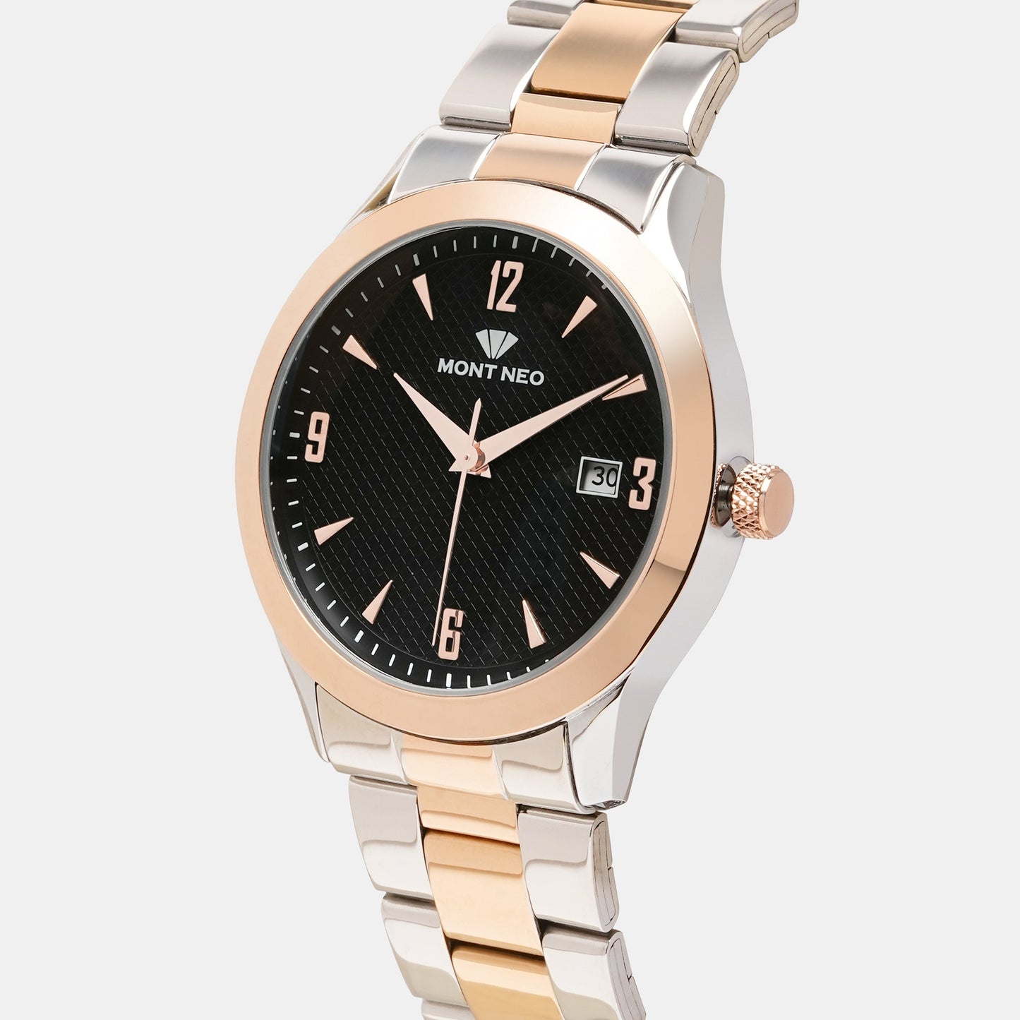 Men Quartz Black Dial Analog Stainless Steel Watch 8010E-M1304